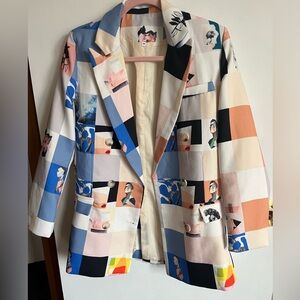 Abstract Multicolour Blazer